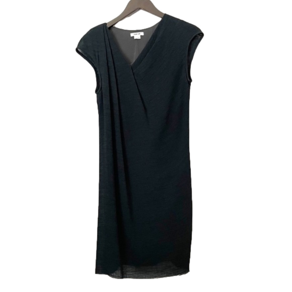 HELMUT LANG Draped Side Shift Dress Deep Green 2